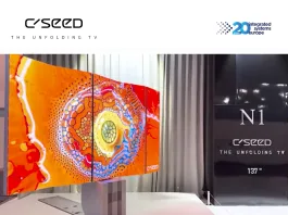 c seed showcased innovative 137 inch unfolding n1 tv at ise 2024