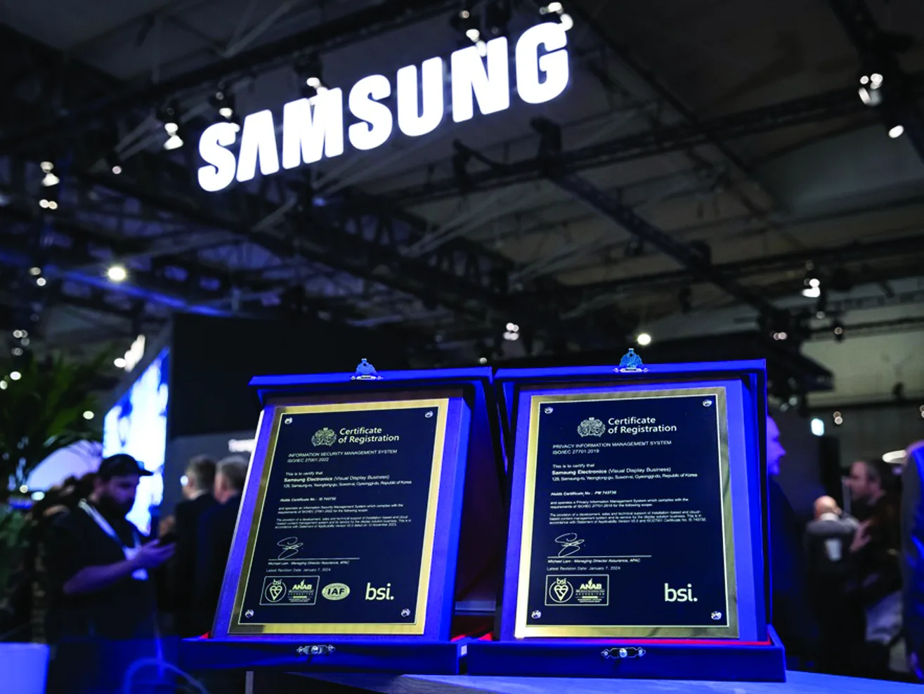 samsung's digital signage systems awarded iso security certifications